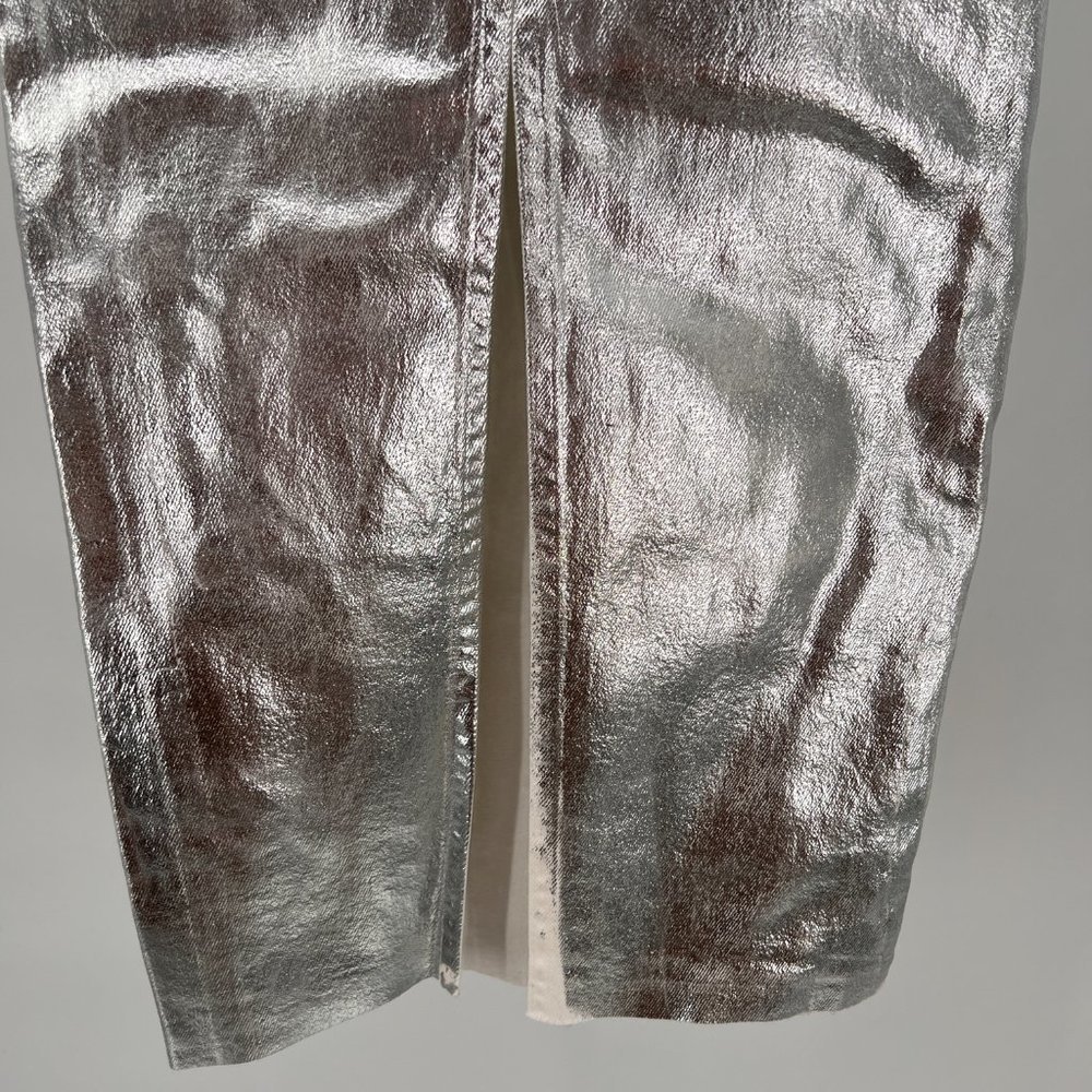 Zara Silver Strapless Midi Dress - Picture 6 of 9